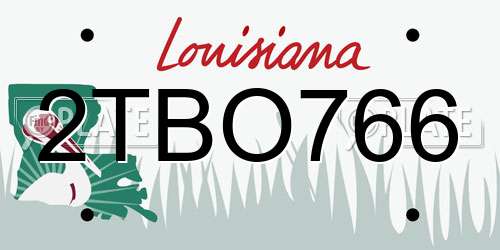2TBO766 Louisiana License Plate