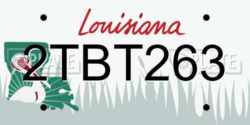 2TBT263 Louisiana License Plate