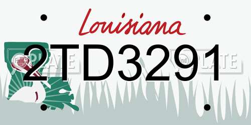 2TD3291 Louisiana License Plate