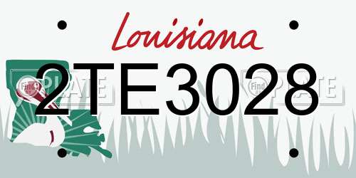 2TE3028 Louisiana License Plate