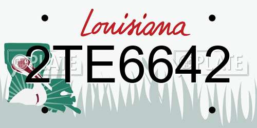 2TE6642 Louisiana License Plate