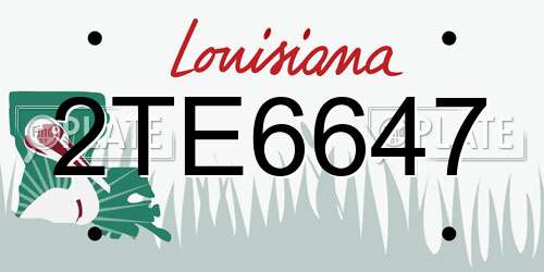 2TE6647 Louisiana License Plate