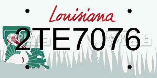 2TE7076 Louisiana License Plate