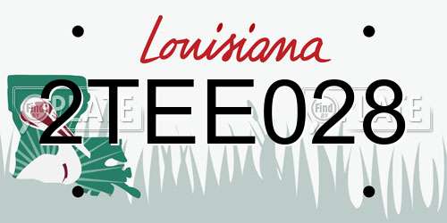 2TEE028 Louisiana License Plate