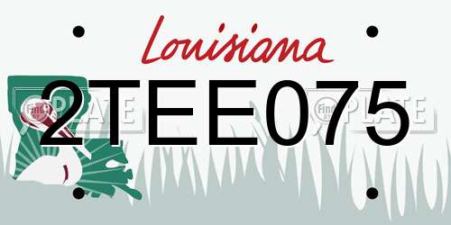 2TEE075 Louisiana License Plate