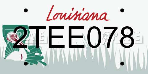2TEE078 Louisiana License Plate