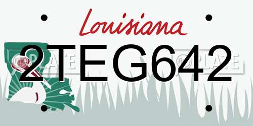 2TEG642 Louisiana License Plate