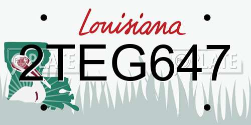 2TEG647 Louisiana License Plate