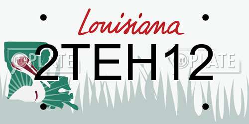 2TEH12 Louisiana License Plate