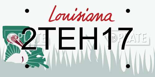 2TEH17 Louisiana License Plate