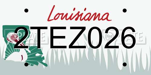 2TEZ026 Louisiana License Plate