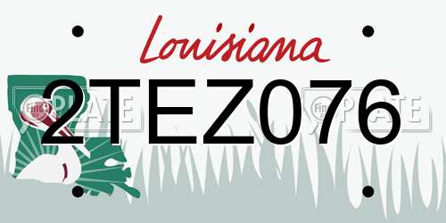 2TEZ076 Louisiana License Plate