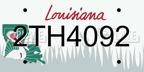 2TH4092 Louisiana License Plate
