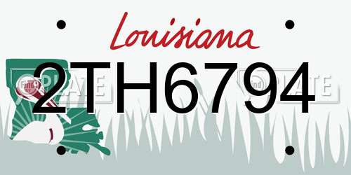 2TH6794 Louisiana License Plate