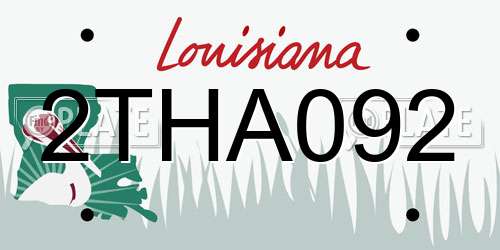 2THA092 Louisiana License Plate