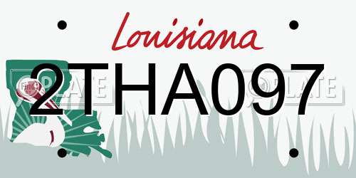 2THA097 Louisiana License Plate