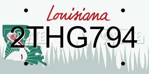 2THG794 Louisiana License Plate