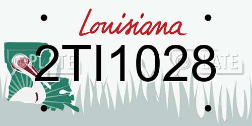 2TI1028 Louisiana License Plate