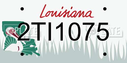2TI1075 Louisiana License Plate