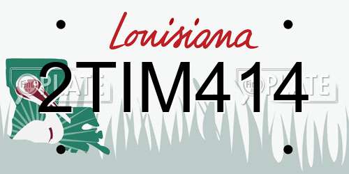 2TIM414 Louisiana License Plate