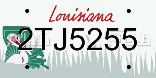 2TJ5255 Louisiana License Plate