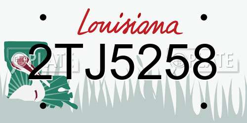 2TJ5258 Louisiana License Plate