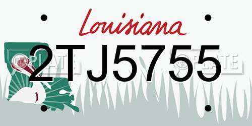 2TJ5755 Louisiana License Plate