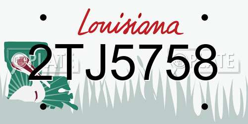 2TJ5758 Louisiana License Plate