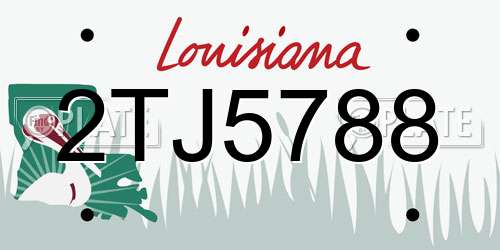 2TJ5788 Louisiana License Plate