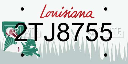 2TJ8755 Louisiana License Plate