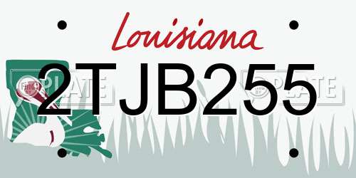 2TJB255 Louisiana License Plate