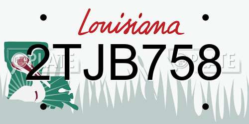 2TJB758 Louisiana License Plate