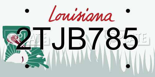 2TJB785 Louisiana License Plate