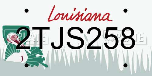 2TJS258 Louisiana License Plate