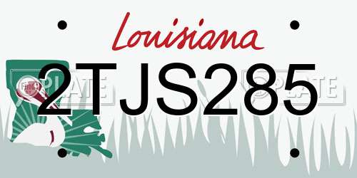 2TJS285 Louisiana License Plate