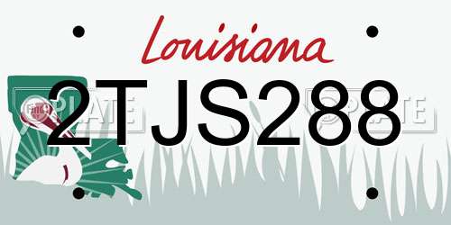2TJS288 Louisiana License Plate