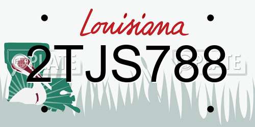 2TJS788 Louisiana License Plate