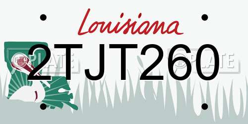 2TJT260 Louisiana License Plate