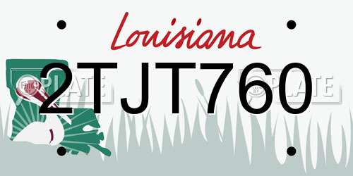 2TJT760 Louisiana License Plate