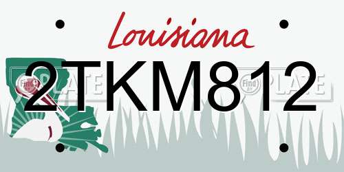 2TKM812 Louisiana License Plate
