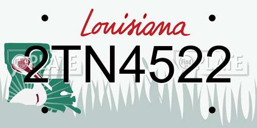 2TN4522 Louisiana License Plate