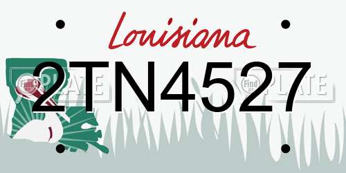 2TN4527 Louisiana License Plate