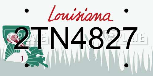 2TN4827 Louisiana License Plate