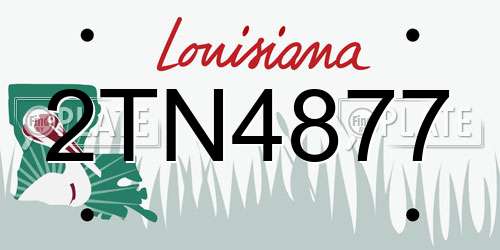 2TN4877 Louisiana License Plate