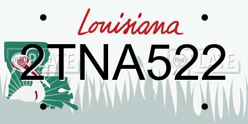 2TNA522 Louisiana License Plate