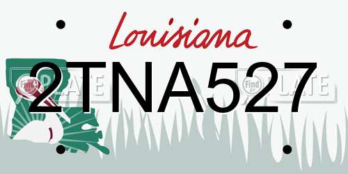 2TNA527 Louisiana License Plate