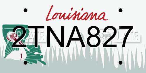 2TNA827 Louisiana License Plate