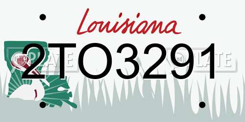 2TO3291 Louisiana License Plate