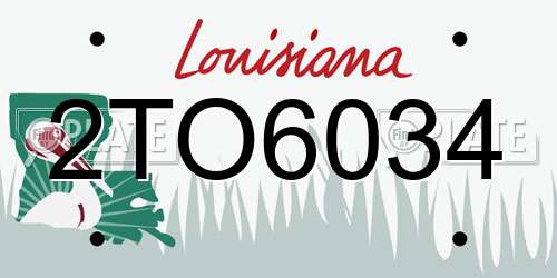 2TO6034 Louisiana License Plate