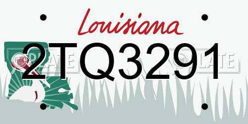2TQ3291 Louisiana License Plate